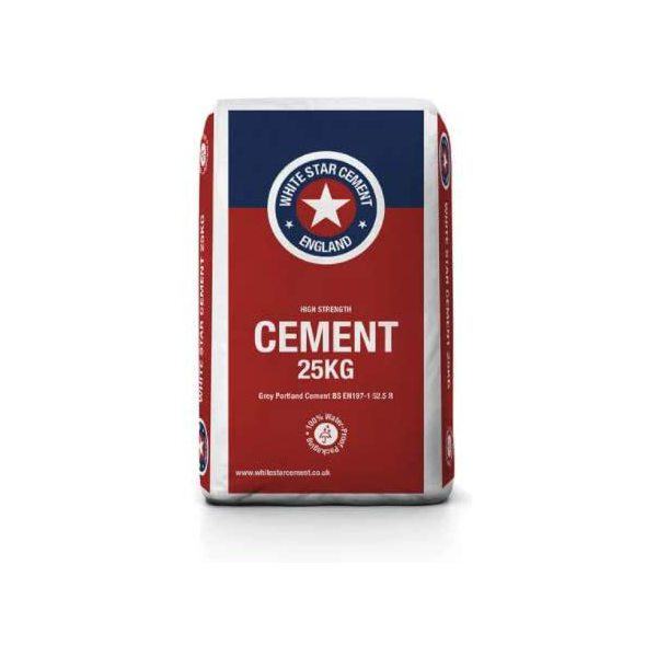 plastic bag of cement